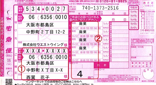 送り状の書き方 同人誌専門業者 株式会社ウエストウイング